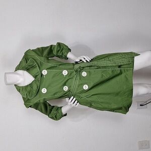 Twill Twenty Two Green Grace Retro Double Breasted Twill Coat Jacket Size M